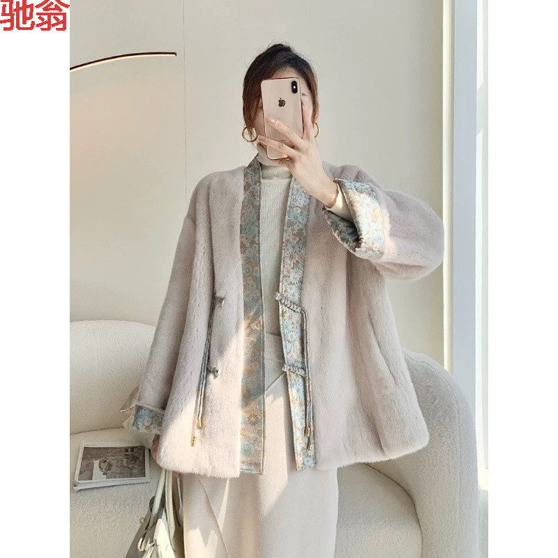 T8Y new Chinese style imitation mink coat mink imported velvet Chinese style buckle fur coat women's clothing T8Y new Chinese style imitation mink coat mink imported velvet Chinese style buckle fur coat women's clothing