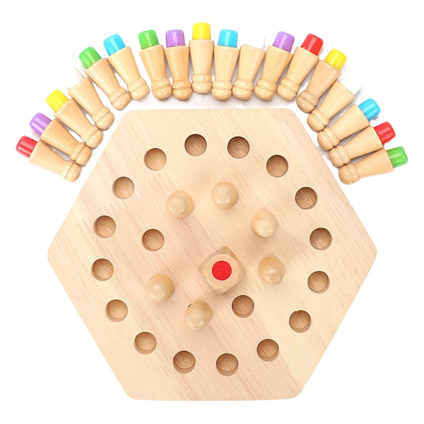 Juego de escritorio educativo para niños juguete memoria ajedrez multifuncional pensamiento lógico de madera juguete de concentración de educación temprana