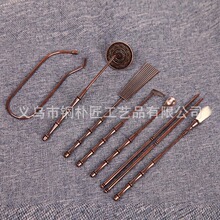 纯铜七件套 升级加厚 香道套装香篆工具勺铲灰押打篆空熏隔火用品