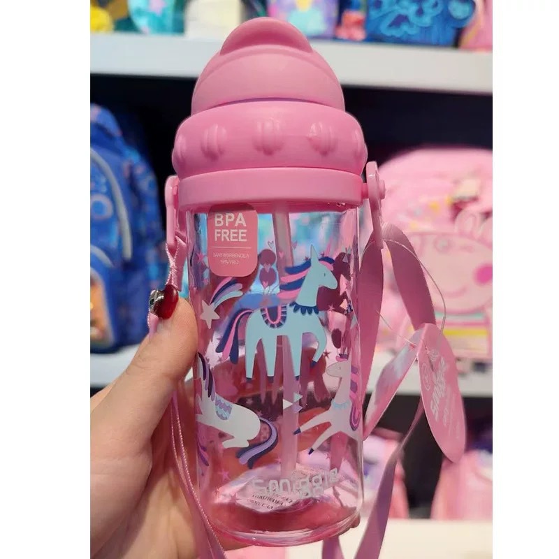 Australian smiggle taza de agua pajita plástico para niños estudiantes ligero y transparente taza de mano botella de agua de alto valor