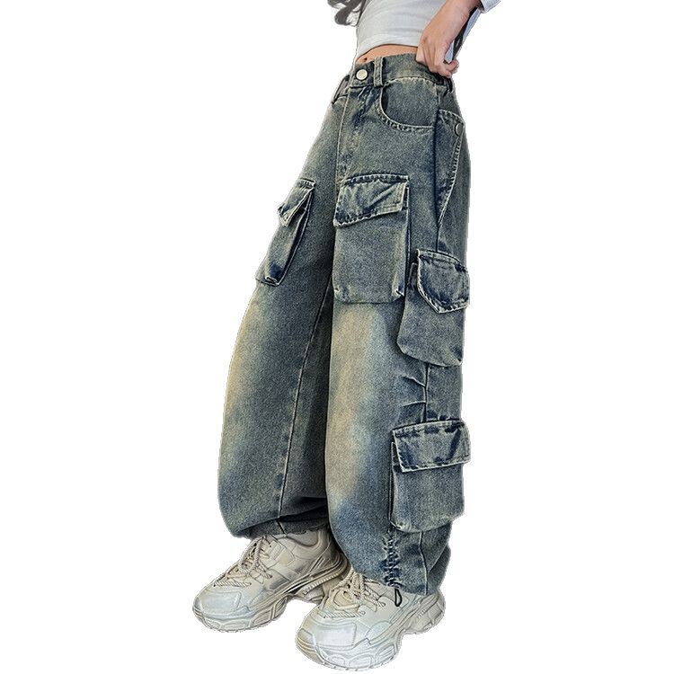 2409 Heavy Industry Retro Denim Overalls Retro Blue New Children's Verschiedenes Europäische und amerikanische Jeans_voghion.com