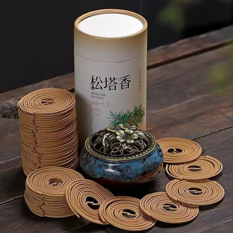 Pine cone incense [120 paper cans] free incense burner