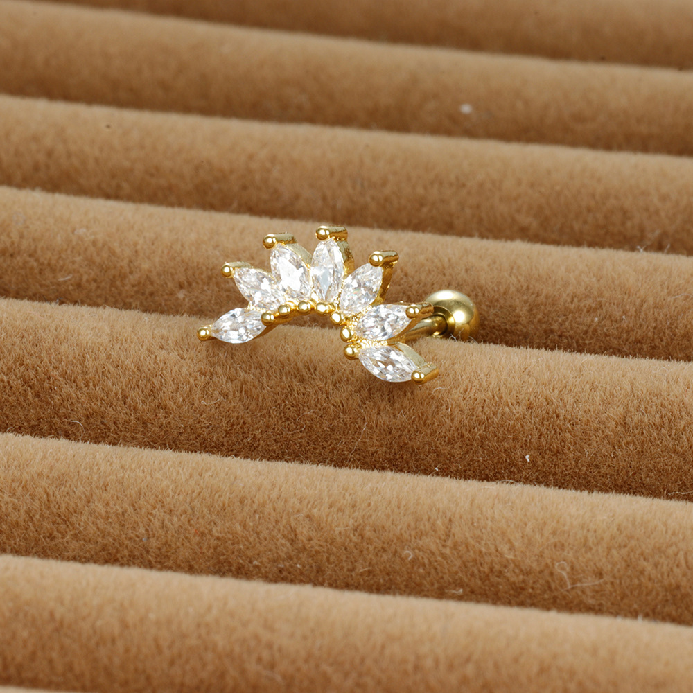 3g Weight Zircon Inlay Material Cartilage earrings Classification 1 Piece Quantity Daily Occasion Stainless Steel Material Geometric Pattern Women's Gender Plating, Inlay Design Simple Style Style 1 Piece Simple Style Geometric Plating Inlay Stainless Steel Zircon Cartilage Earrings 4