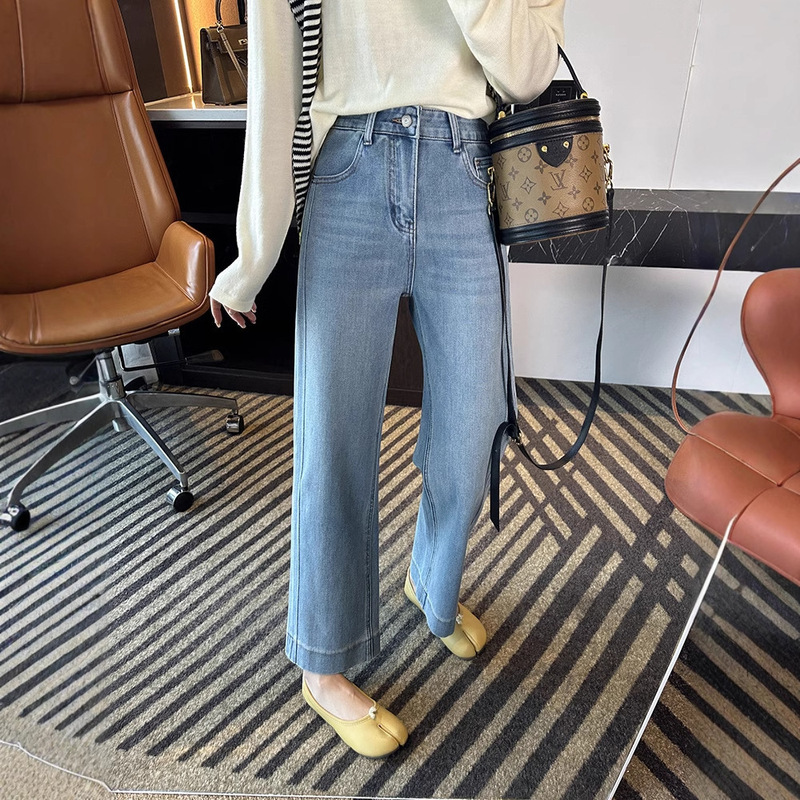 Must enter ~ my dish! High Waist Cropped Wide Leg Jeans Women's 2025 Chunxin Relaxed Four-sided Pants
