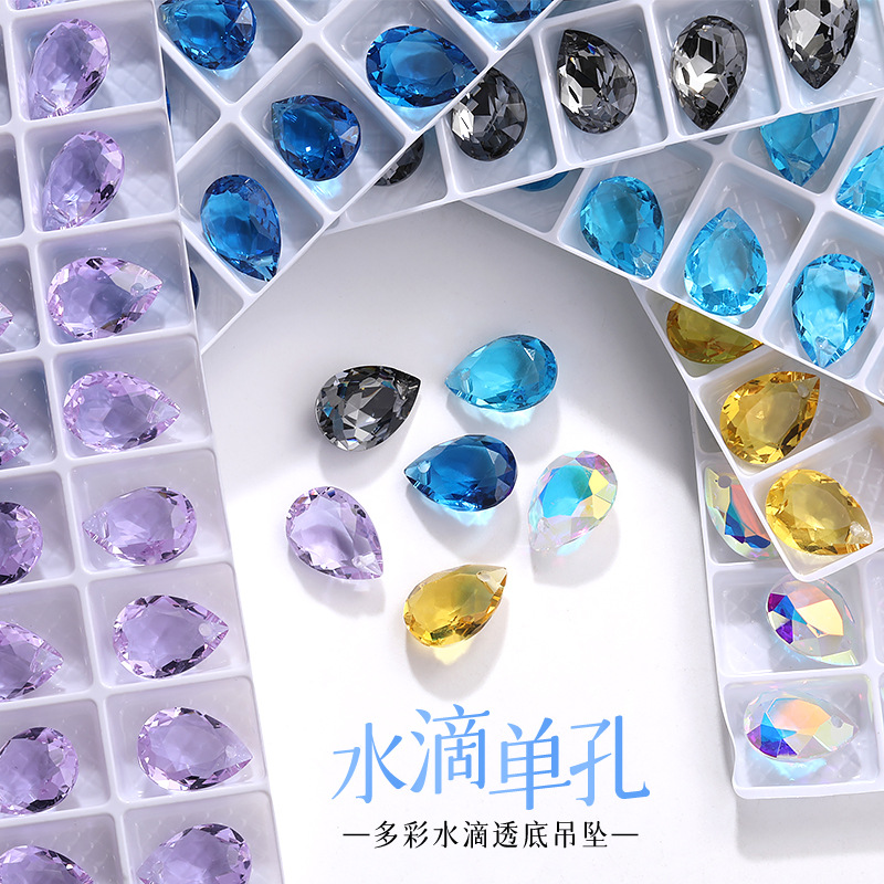 K9 high-end water drop single hole glass pendant perforated 10*14…