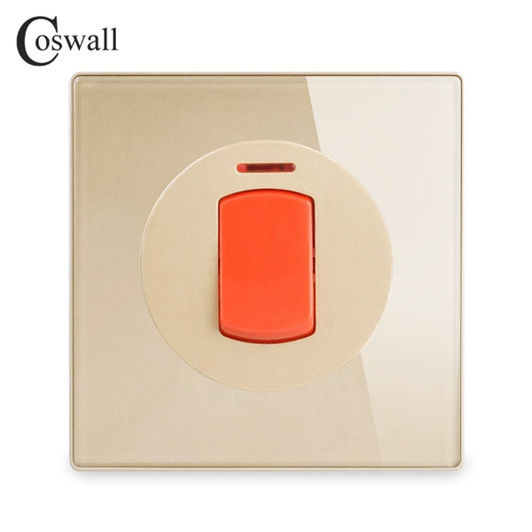 Glass Gold A/C Switch 20A