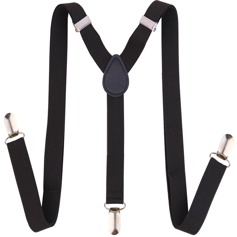 Adult 3-clip glossy clip solid color suspenders for men and women universal three-clip strap elastic elastic suspender clip Adult 3-clip glossy clip solid color suspenders for men and women universal three-clip strap elastic elastic suspender clip