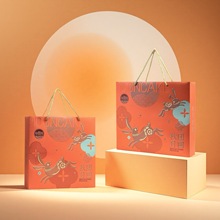 中秋月饼盒2025年新款手提4粒大饼装空盒礼品盒特价批发LOGO