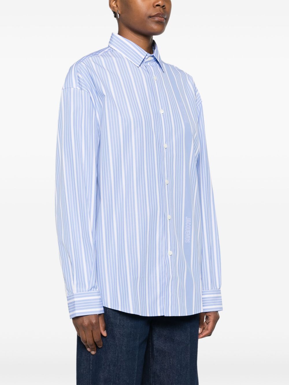 Zolaqlı Uzunqol Köynək - Unisex Basic Yaxalı