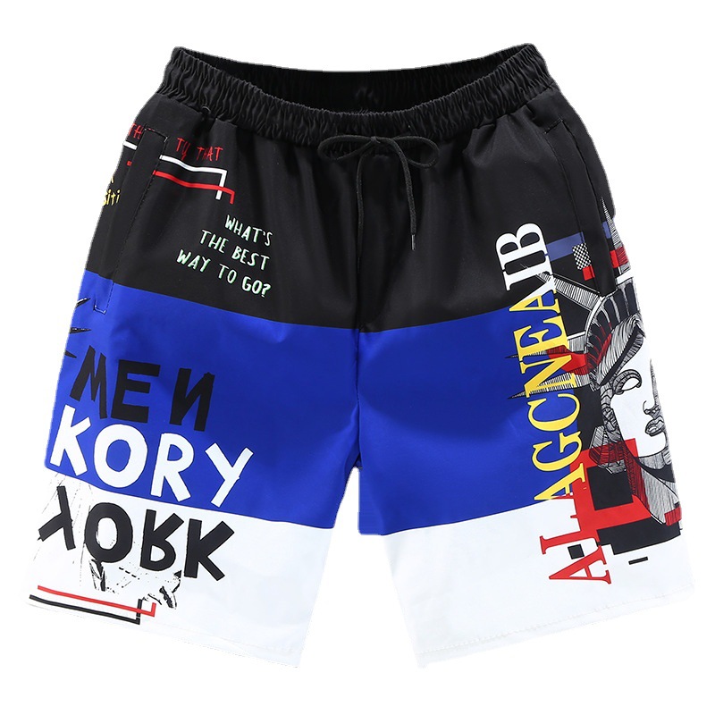 Új férfi nyári felsőruházat, vékony rövidnadrág diákoknak, gyorsan száradó koreai változat, csinos ötrészes strandnadrág,_voghion.com