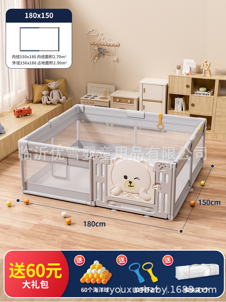 Barrera de protección de valla para bebés que se arrastran en el suelo, barrera para bebés que trepan en el interior, barrera de juegos para niños para el hogar