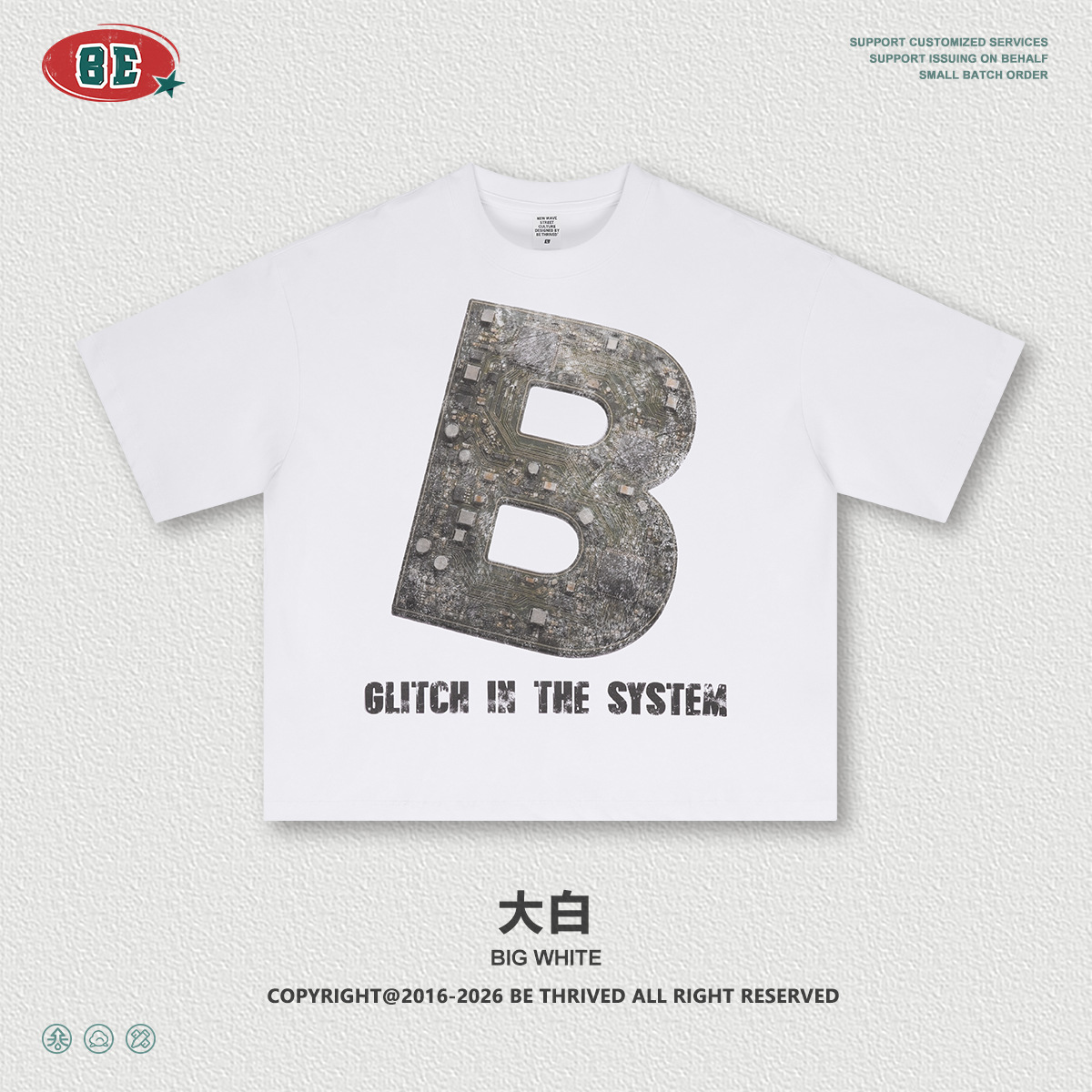Be Hombres| Marca de moda americana insba casa con el estilo cyberpunk viento alto calle corto ancho impresión camiseta de manga corta hombre