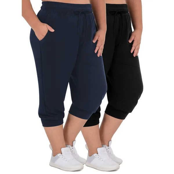 Cross-Border Leg-Tie Three-Point Large Size Sports Casual Pants for Women 100kg European Size High Elastic American Loose Casual Jogging Pants