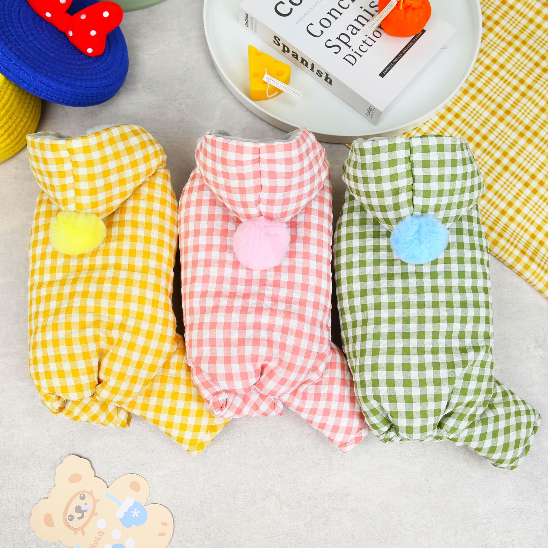 2022彩色毛球四腿棉衣棉面布保暖狗狗衣服泰迪法斗秋冬寵物服飾