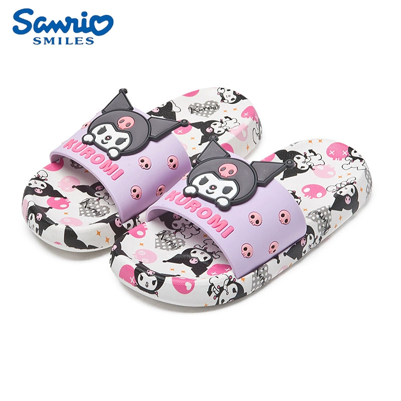 Hello Kitty, летние мультяшные милые тапочки для принцессы, нескользящая детская пляжная обувь внутри