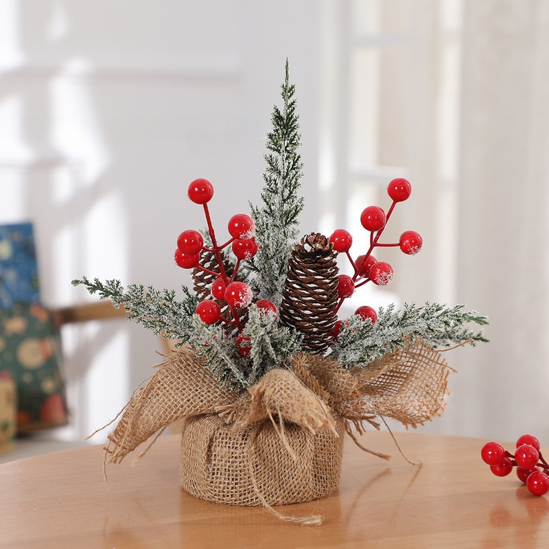 模擬赤い果実クリスマス装飾模擬クリスマスツリー植物クリスマスギフトミニクリスマス装飾品卸売|undefined