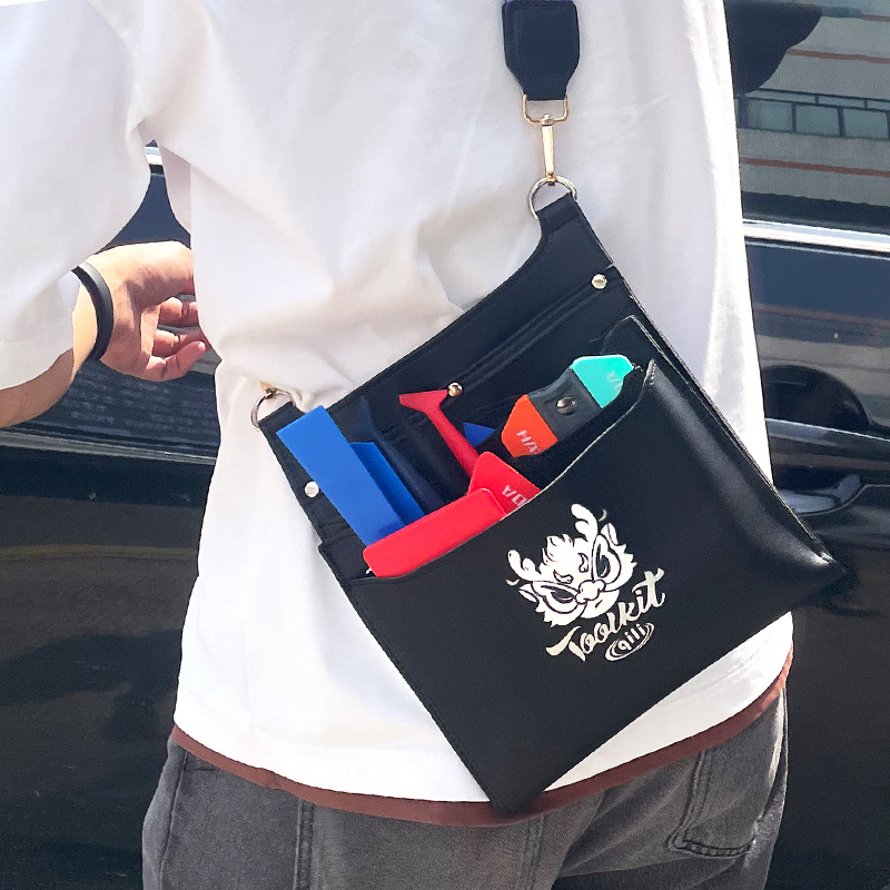 Qili Herramientas de película para automóvil Hardware Bolsa de almacenamiento conveniente Película de cambio de color Bolsa de almacenamiento de herramientas especiales para la construcción de ropa para automóviles image 7