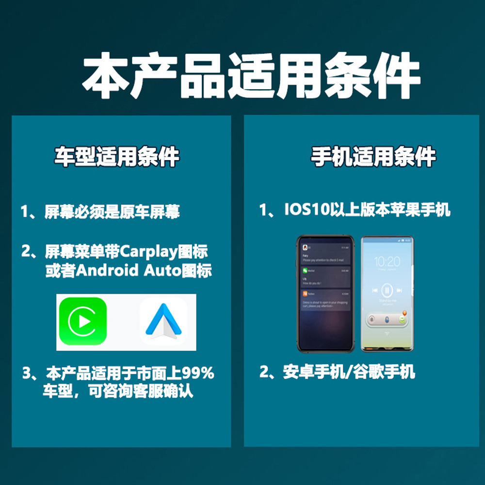 Car-Mounted Wired-To-Wireless Carplay Box, Apple Android Auto Two-In-One Adapter, Cross-Border Hit Product