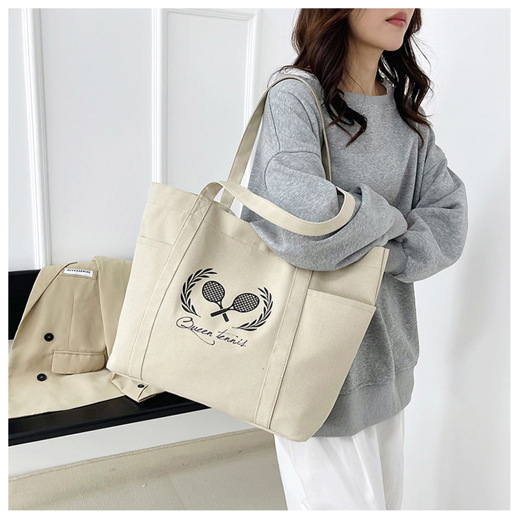 A new best-selling large-capacity casual canvas bag, a Korean-style fashionable and simple canvas bag for commuting to school undefined