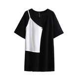 胖妹妹设计感小众t恤裙韩版宽松显瘦连衣裙2025夏季新款大码女装，女装大码女装，变形策服饰