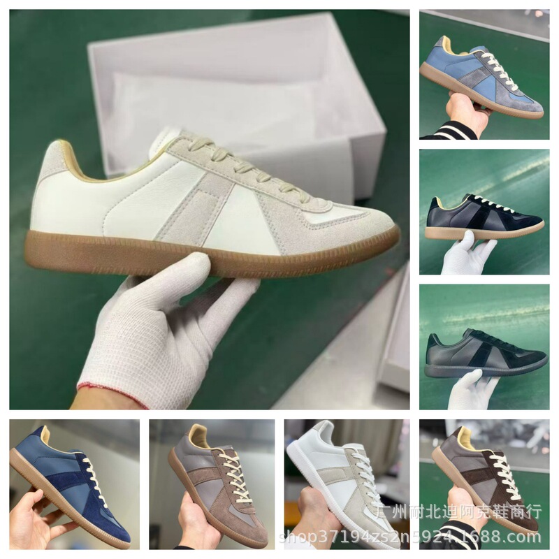 High-End Margiela Soft-Soled German Training Shoes, Casual Sports Sneakers for Men and Women, Couple's Low-Top Flat White Shoes High-End Margiela Soft-Soled German Training Shoes, Casual Sports Sneakers for Men and Women, Couple's Low-Top Flat White Shoes