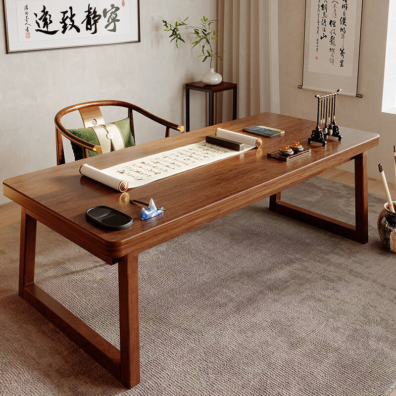 Mesa de caligrafía, mesa de caligrafía, mesa de dibujo, mesa de escritorio de pincel, mesa de lectura de madera maciza para dos personas.