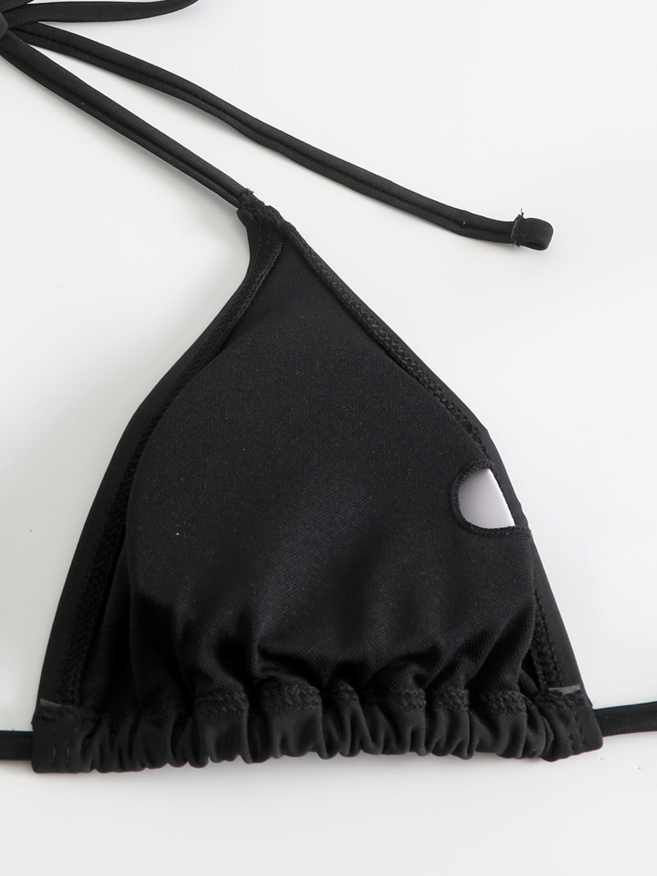 GraceChic European And American Retro Design Solid Color Lace Two-Piece Swimsuit Sexy Three-Piece Set High-End Deep V Bikini_voghion.com