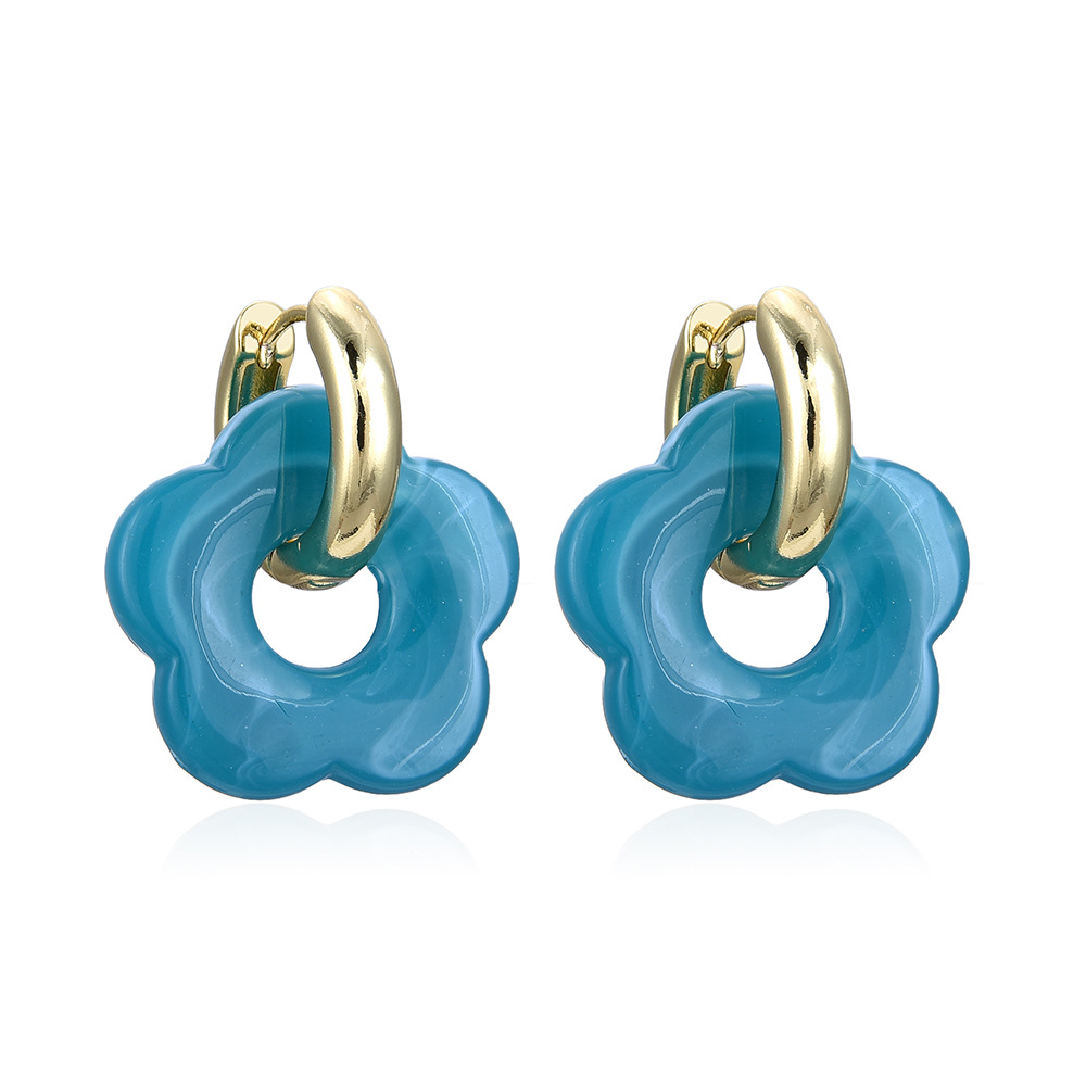 Drop Earrings Classification 1 Pair Fashion Flower Plating Resin Copper Drop Earrings
