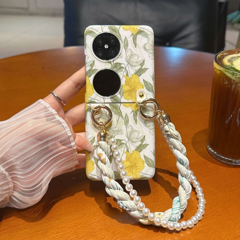 Huawei P50pocket 携帯電話ケース折りたたみスクリーン Pocket2 シルクスカーフフラワーロープ保護カバーに適したフルスクリーンフラワー|undefined