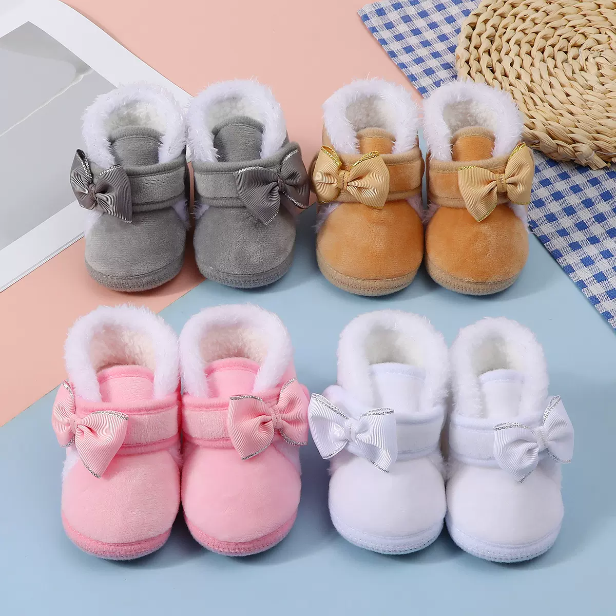 厂家儿童婴儿岁到12冬季棉鞋冬款男女宝宝鞋子绒面一岁学步鞋软底