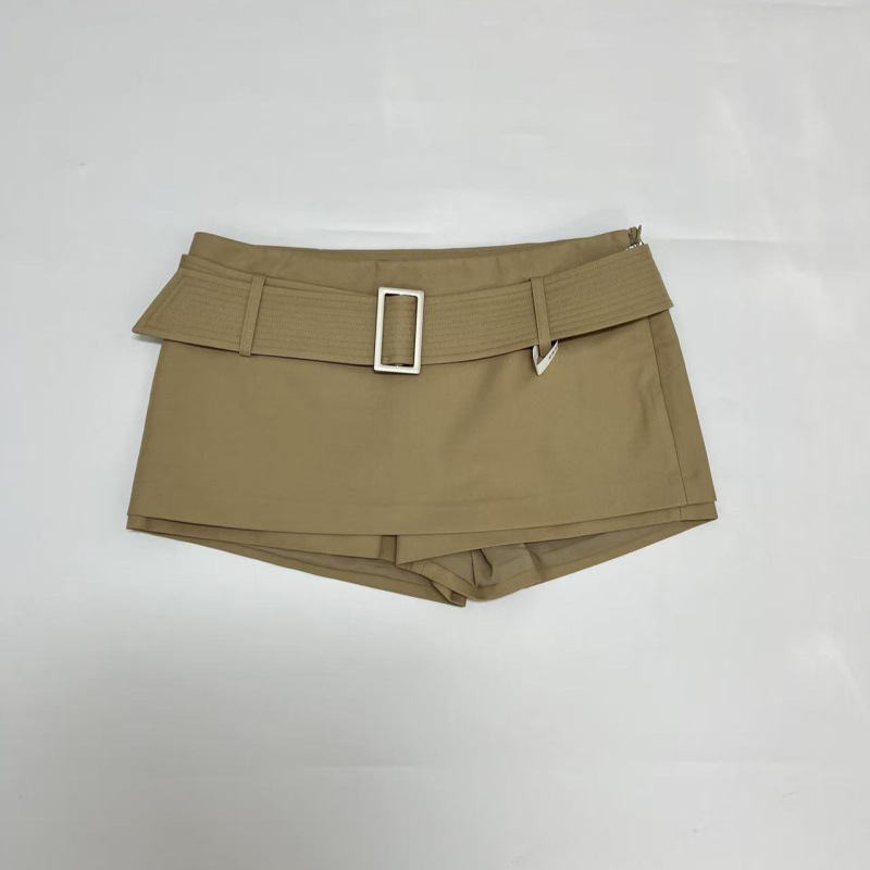 Factory Supply: “Yuppie” Wide-Waistband Mini Skirt Pants, Khaki Factory Supply: “Yuppie” Wide-Waistband Mini Skirt Pants, Khaki