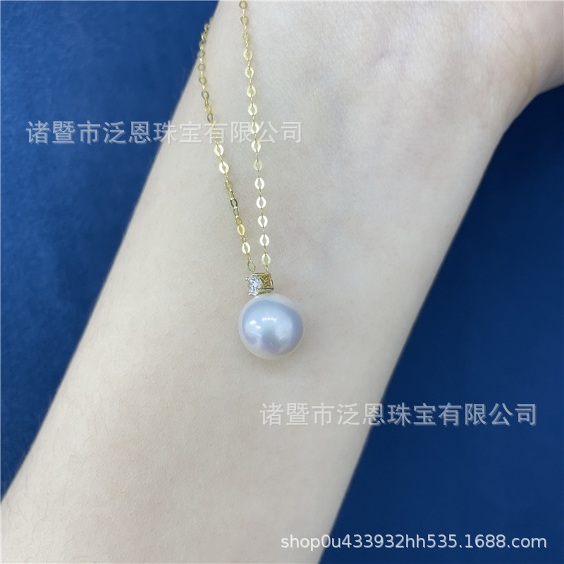 18k金王妃吊坠海水akoya淡水珍珠8-9-10mm正圆强光无瑕戴妃项链女-阿里巴巴