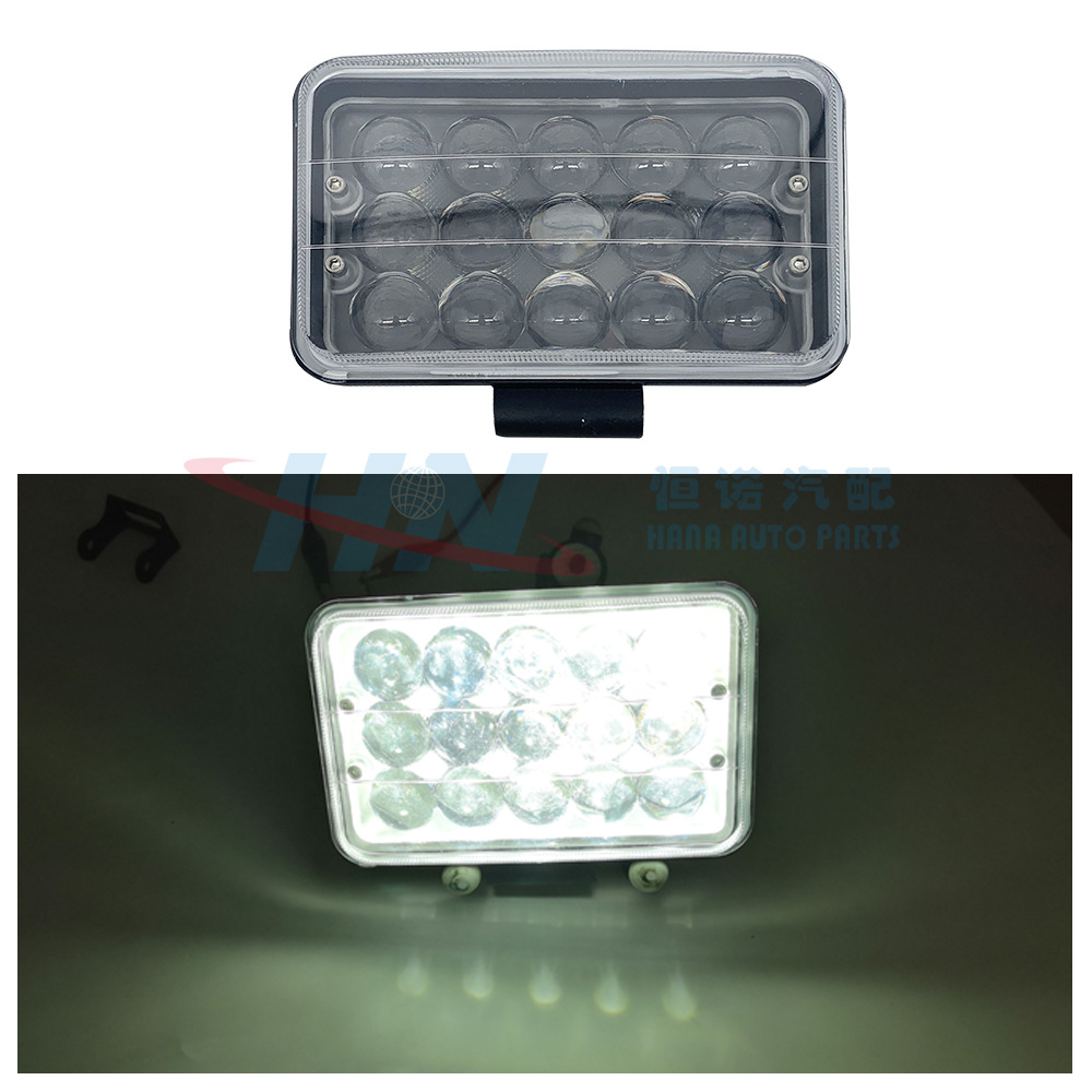 Luz de trabajo del coche camión rectangular 15LED ronda granos de la lámpara luz de trabajo off-road vehículo luz de trabajo