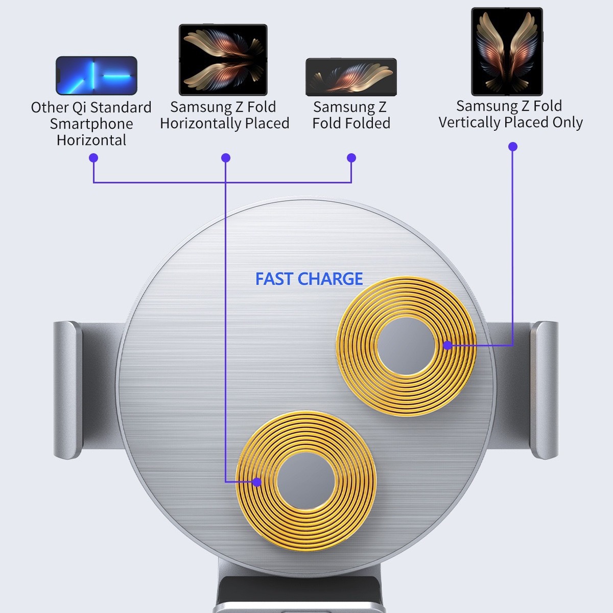 Transfronteriza S9 adecuado para Samsung fol5/4 series Xiaomi fol3 doble bobina plegable pantalla teléfono móvil soporte de coche