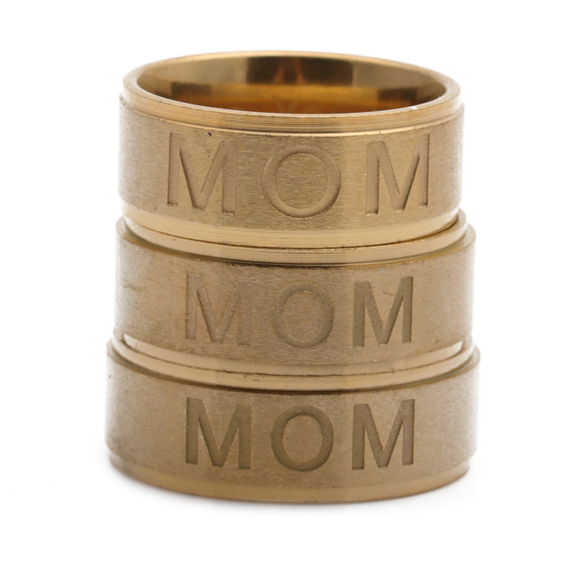 Wholesale Letter Mom Stainless Steel Ring display picture 1