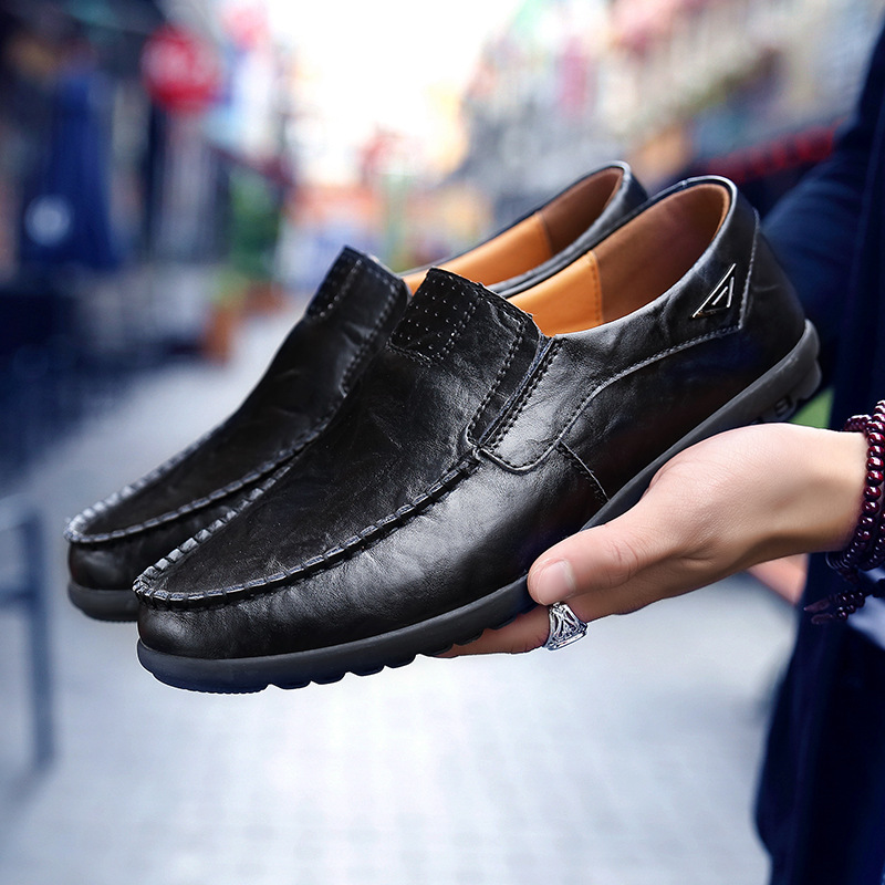 Herren Slipper Aus Echtem Leder Bequeme Freizeitschuhe Sommer_voghion.com