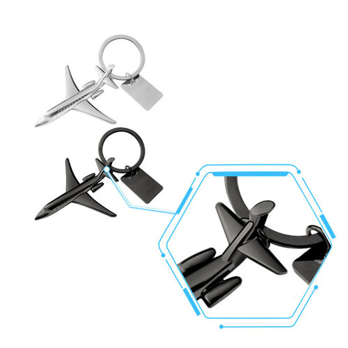 Simulation airplane keychain gift keychain 3D stereoscopic aviation model pendant aviation commemorative gift