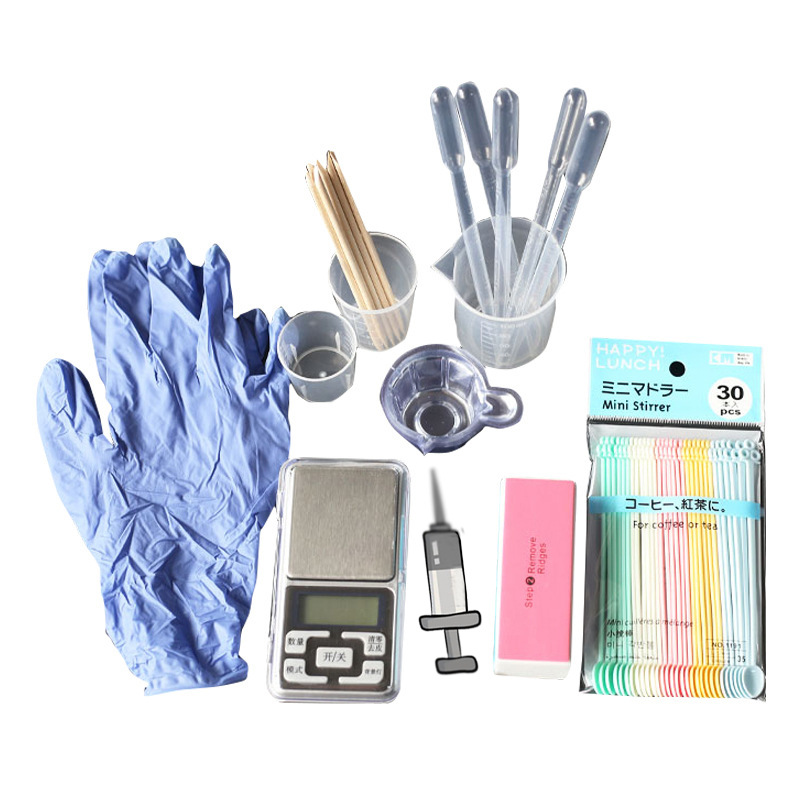 水晶滴糊工具滴管注射器計量カップセット電子秤流麻DIY水晶滴糊材料バッグA