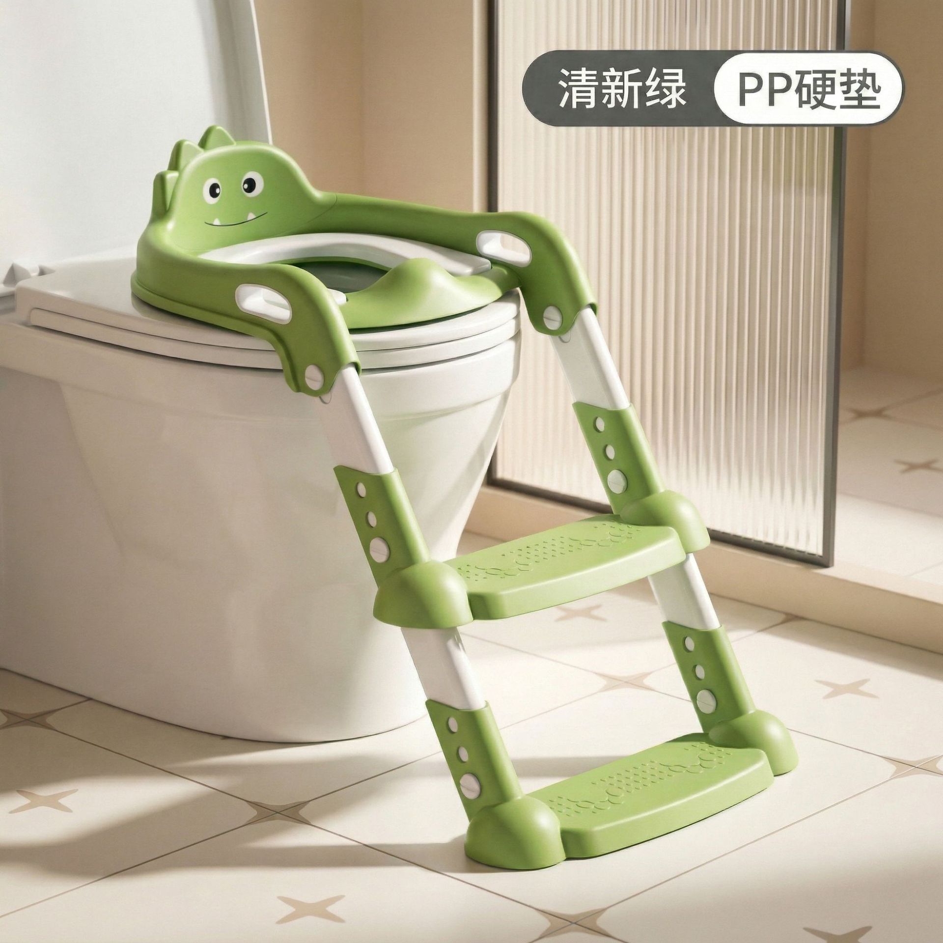 Asiento de inodoro para niños cuidadosamente seleccionado, con escalones, taburete plegable para niños y niñas, asiento de inodoro con escalón para niños.