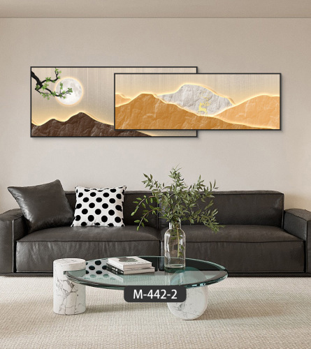 Modern light luxury with backing, living room decoration painting, high-end sense of blessing deer, good meaning, mural, sofa background wall hanging painting