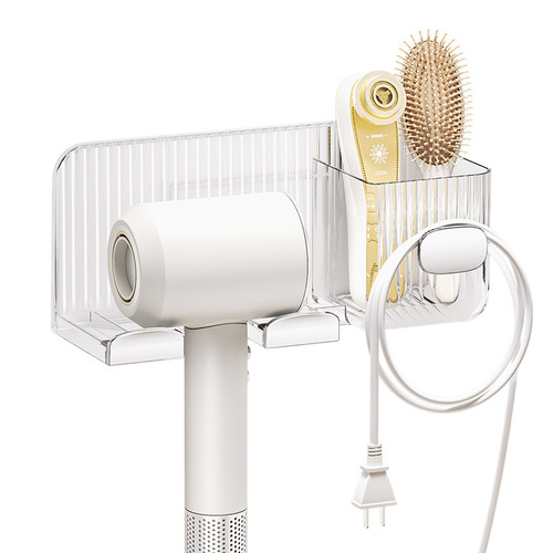 Bluance Light Luxury Hair Dryer Rack Home Hole-Free Wall Mounted Hair Dryer Holder Bathroom and Toilet Storage Shelf
