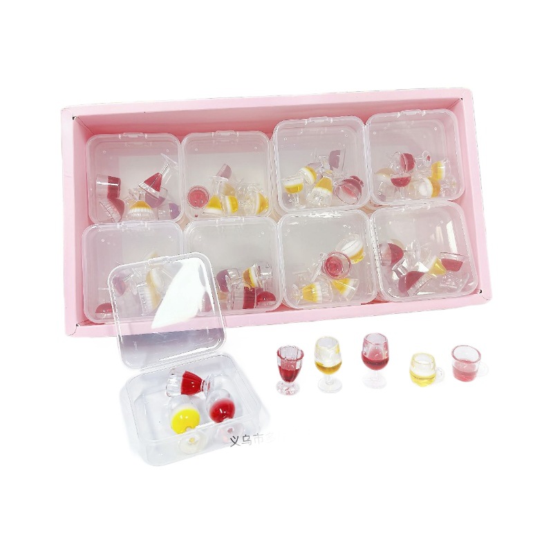 B pequeña taza de vino tinto de juego de comida taza de cerveza de barril de simulación de resina pequeña botella de vino de bricolaje accesorios de la caja del teléfono móvil micro paisaje al por mayor