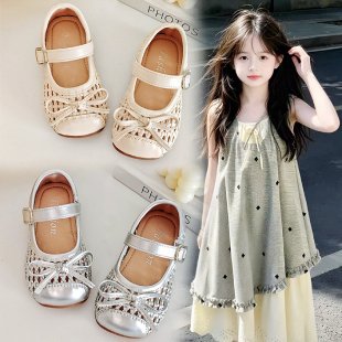 Niños trenzando sandalias de suela suave 2026 verano de moda de chicas zapatos de cuero de arco superficial zapatos