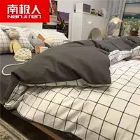 Nanjiren ins мультяшная приятная для кожи кровать, четырехсекционное пододеяльник, простыни, принадлежности для студенческого общежития, одиночный и двойной комплект из трех предметов