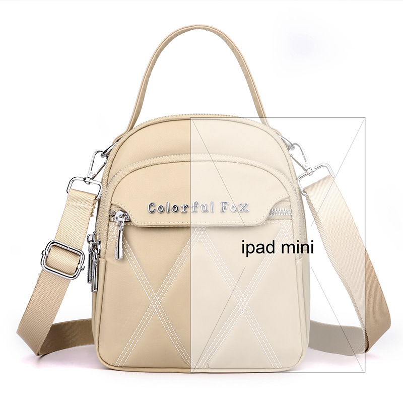 Borsa a tracolla ricamata per il cambio delle chiavi, da donna, per il tempo libero all'aperto, con tracolla multistrato, edizione coreana, colorata Fox_voghion.com