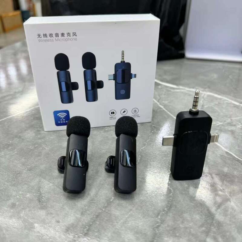 K15 Wireless Lavalier Microphone, Dual-Compatible, Three-In-One Lavalier Mic for Recording and Live Video Streaming K15 Wireless Lavalier Microphone, Dual-Compatible, Three-In-One Lavalier Mic for Recording and Live Video Streaming