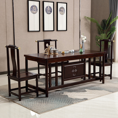 solid wood Tea tables and chairs combination Make tea household suit Office Kettle Kungfu Online tea table New Chinese style Tea Service