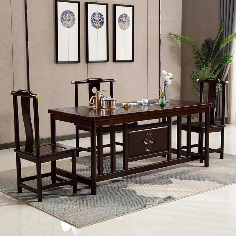 solid wood Tea tables and chairs combination Make tea household suit Office Kettle Kungfu Online tea table New Chinese style Tea Service