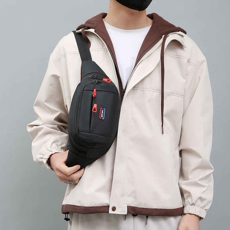 Nueva Membrana de cuero bolso de la cintura de los hombres casual simple gran capacidad cajero cambio bolsa de mensajero retro deportes bolsa de pecho
