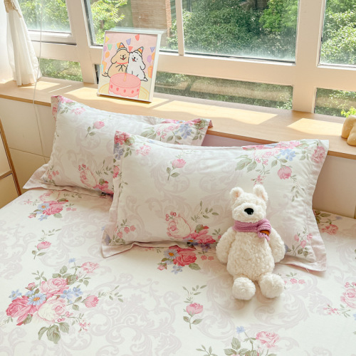 A pair of simple pure cotton pillowcases, 100% cotton pillow cover for adults, unisex, 48cm x 74cm, home use pillowcase set with insert.